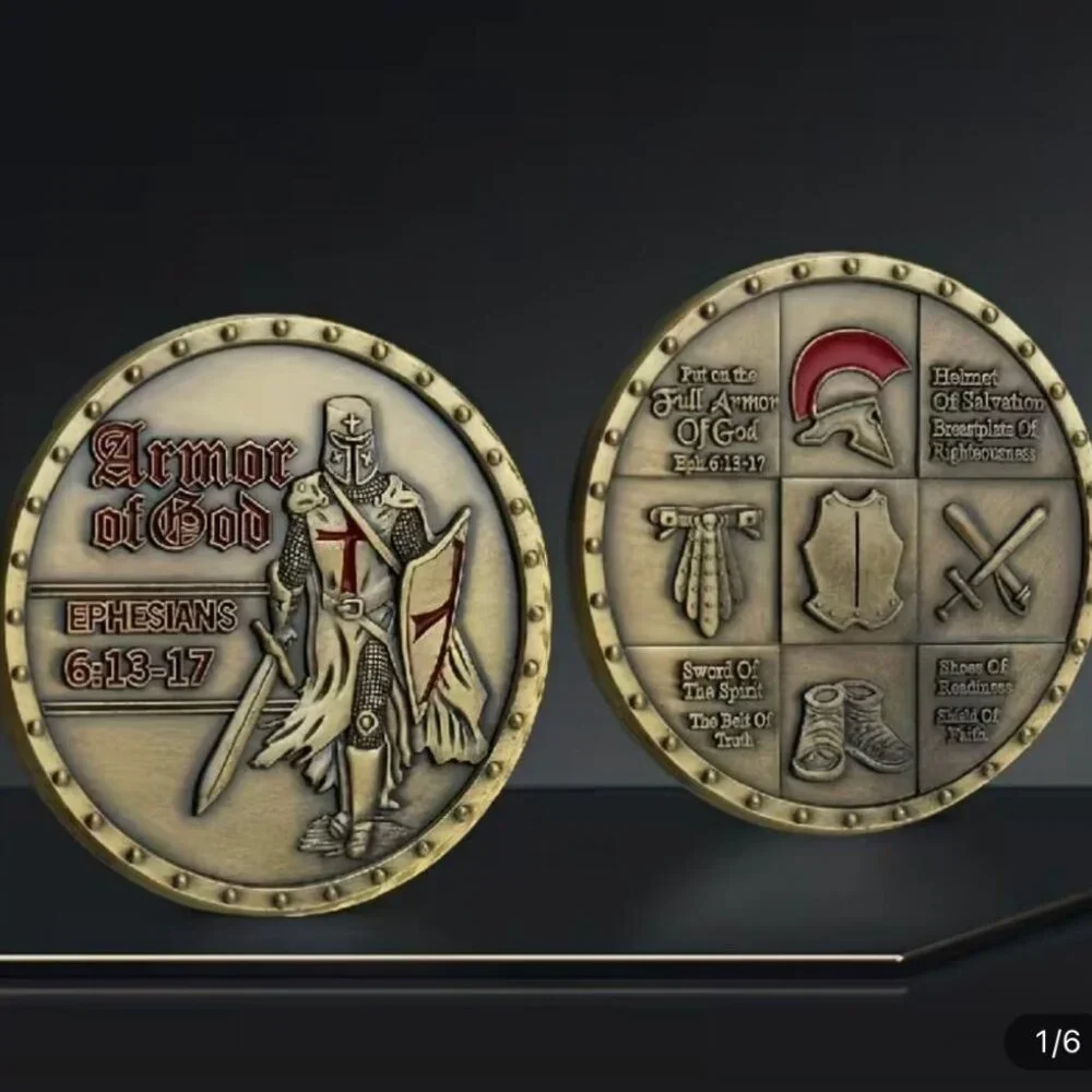 NEW - Put on The Full Armor of God Christian Coin & Case - EPH6:13-17 - Picture 2 of 6